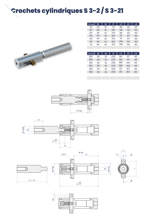 Crochet cylindrique STAVEM S3 - 21