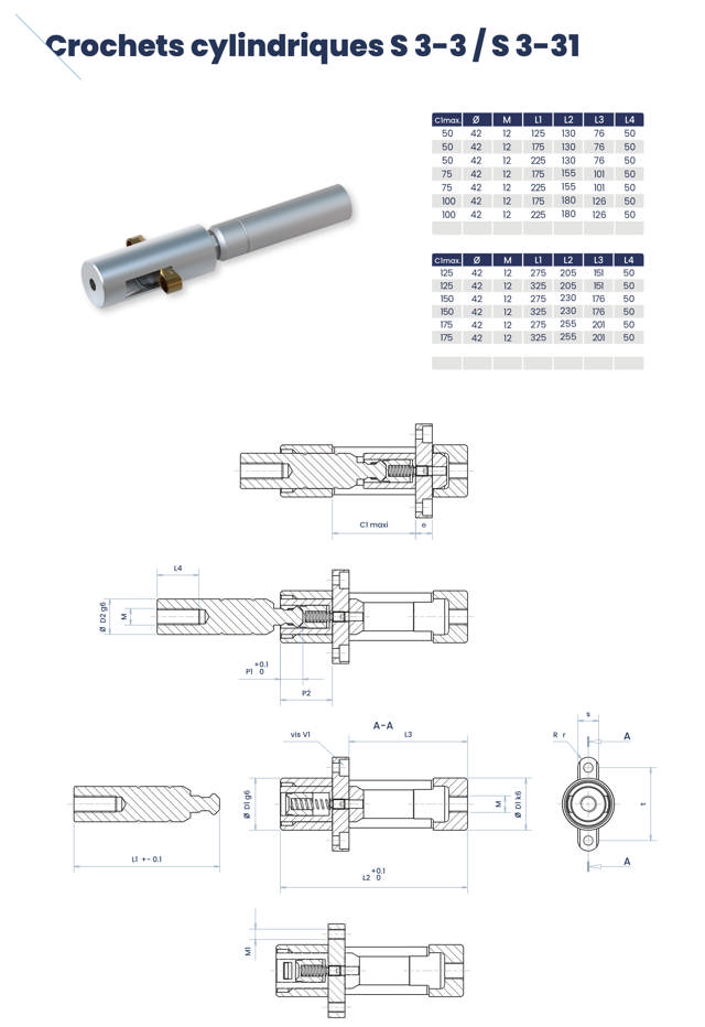 Crochet cylindrique STAVEM S3 - 31