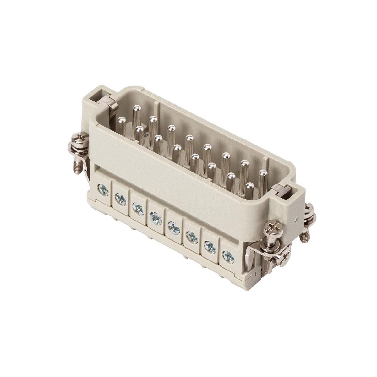 Insert mâle 10 et 16 broches, 16A, 250 Volts