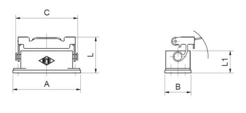 Embase basse 1 levier 10, 16, 25 broches