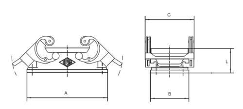Embase basse 2 leviers 16A 500V