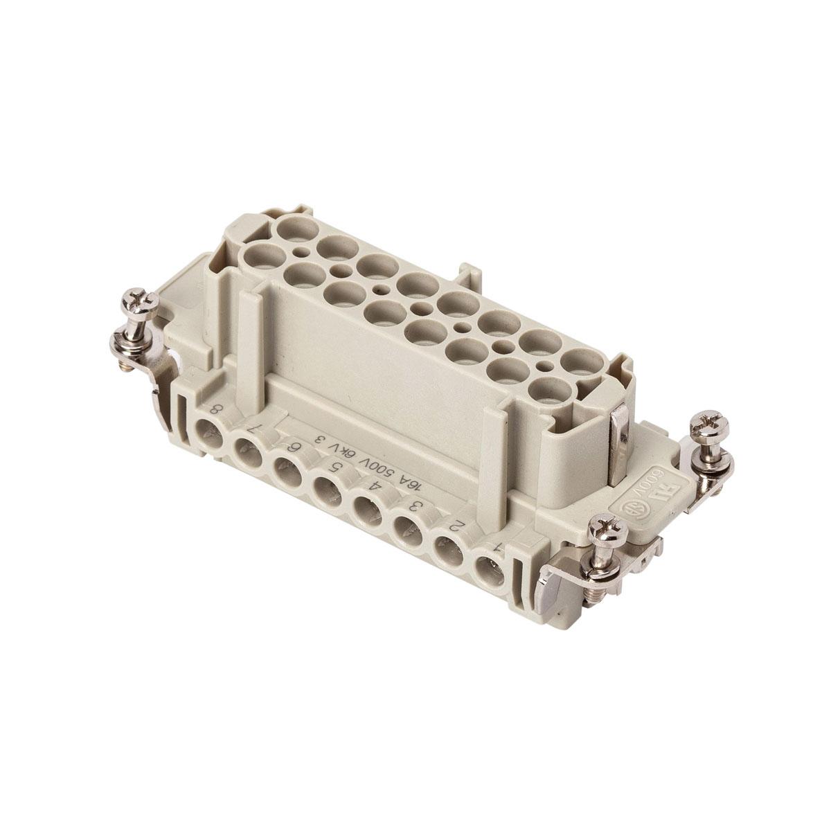  Insert femelle 16A 500V 6, 10, 16 et 24 broches