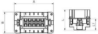  Insert femelle 16A 500V 6, 10, 16 et 24 broches