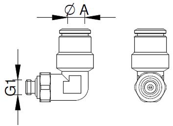 Coude 90° orientable