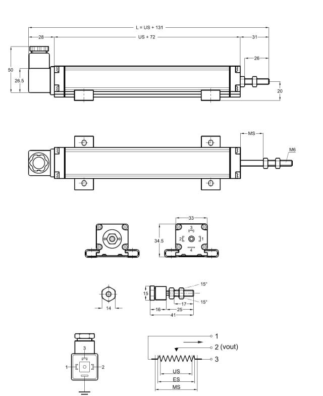 Potentiomètre linéaire à tige