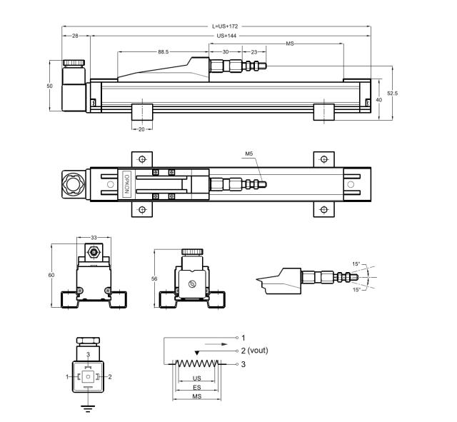 Potentiomètre linéaire sans tige