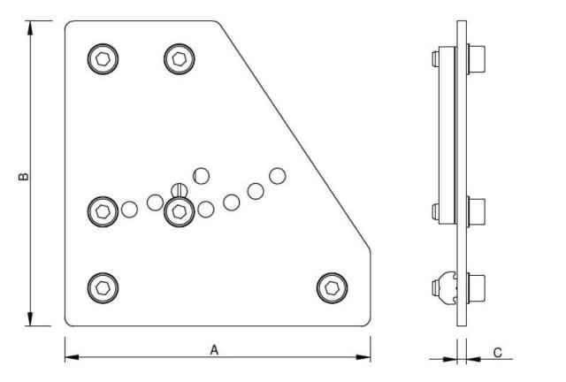 Plaque d'assemblage d'angle