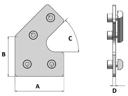 Connecteur d'angle à 45°