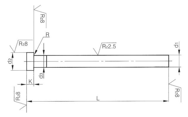 Éjecteur droit, DIN 1530, Type AN - Nitruré noir -oxydé
